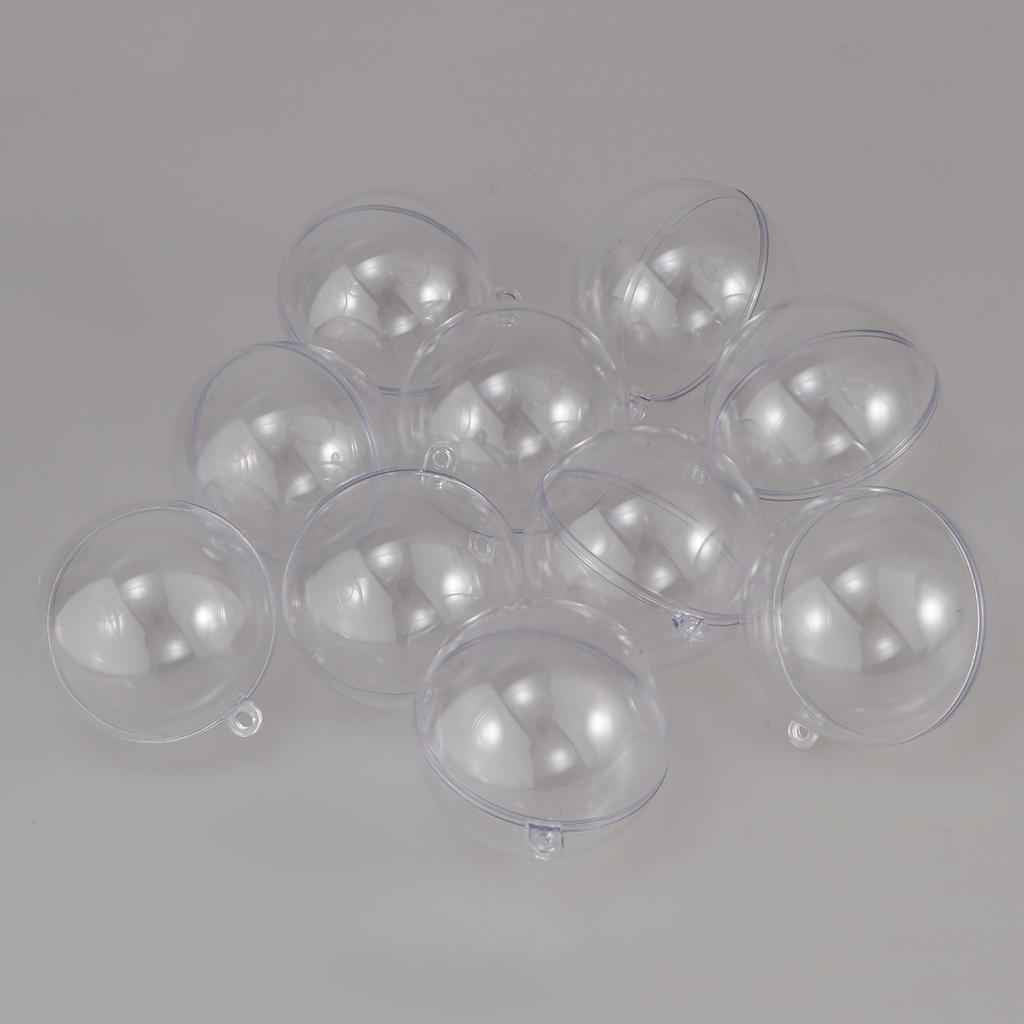10pcs Clear Plastic Fillable Ball Ornaments Christmas Candy Box Crafts 5cm