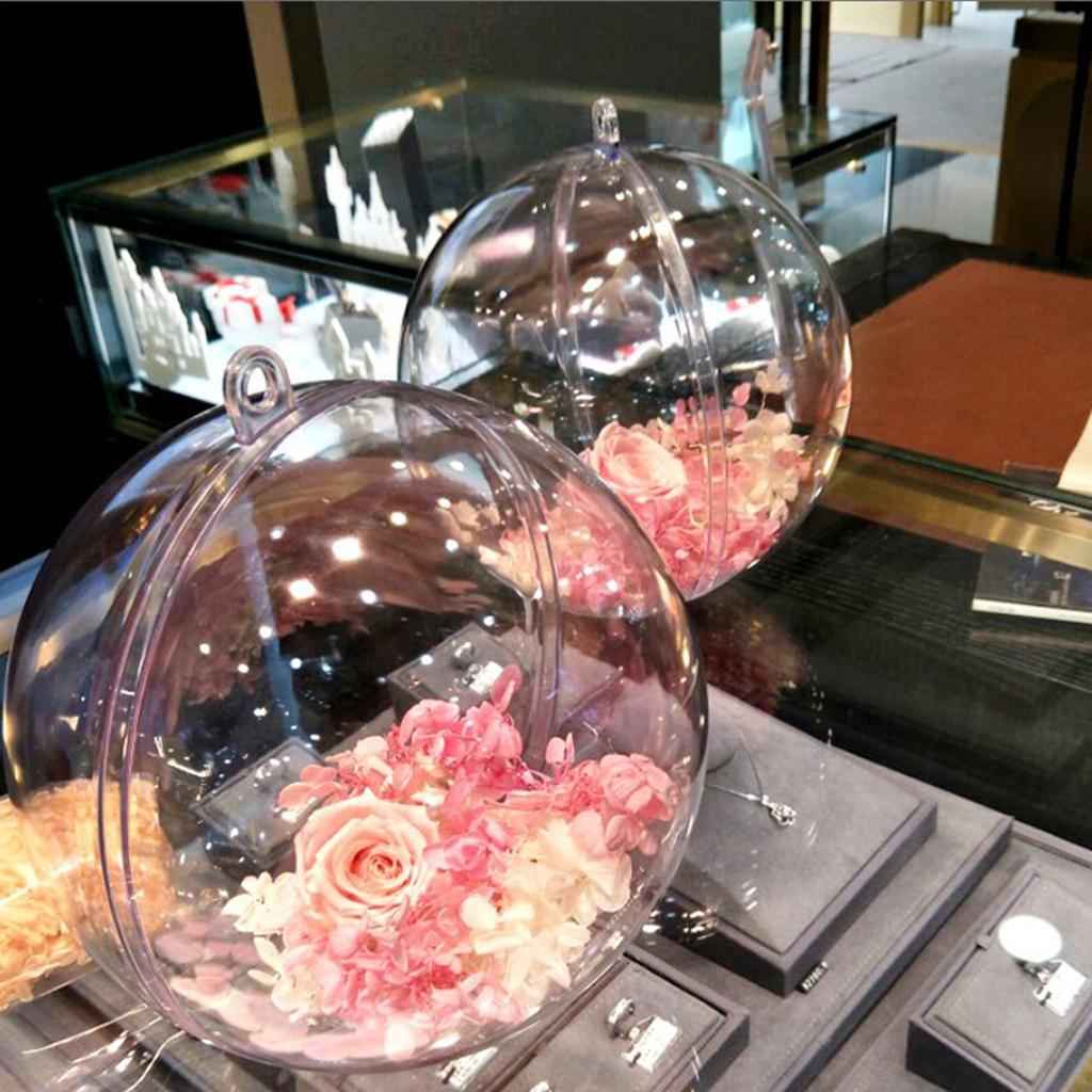 10pcs Clear Plastic Fillable Ball Ornaments Christmas Candy Box Crafts 5cm