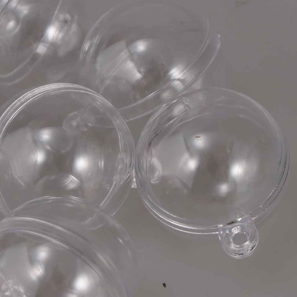 10pcs Clear Plastic Fillable Ball Ornaments Christmas Candy Box Crafts 3cm