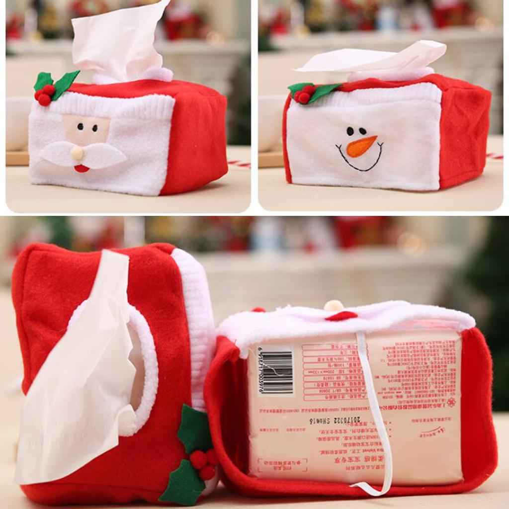 Christmas Tissue Box Napkin Holder Paper Towel Box Christmas Decor Santa
