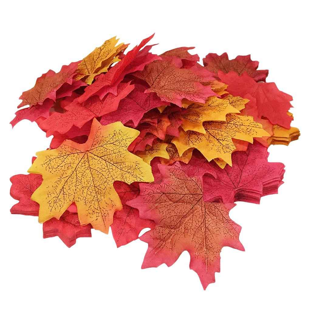 200pcs Artificial Maple Leaves Autumn Fall Leaf Wedding Thanksgiving Decor