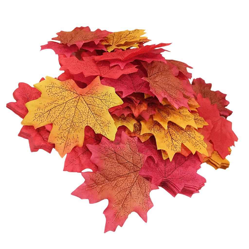 200pcs Artificial Maple Leaves Autumn Fall Leaf Wedding Thanksgiving Decor