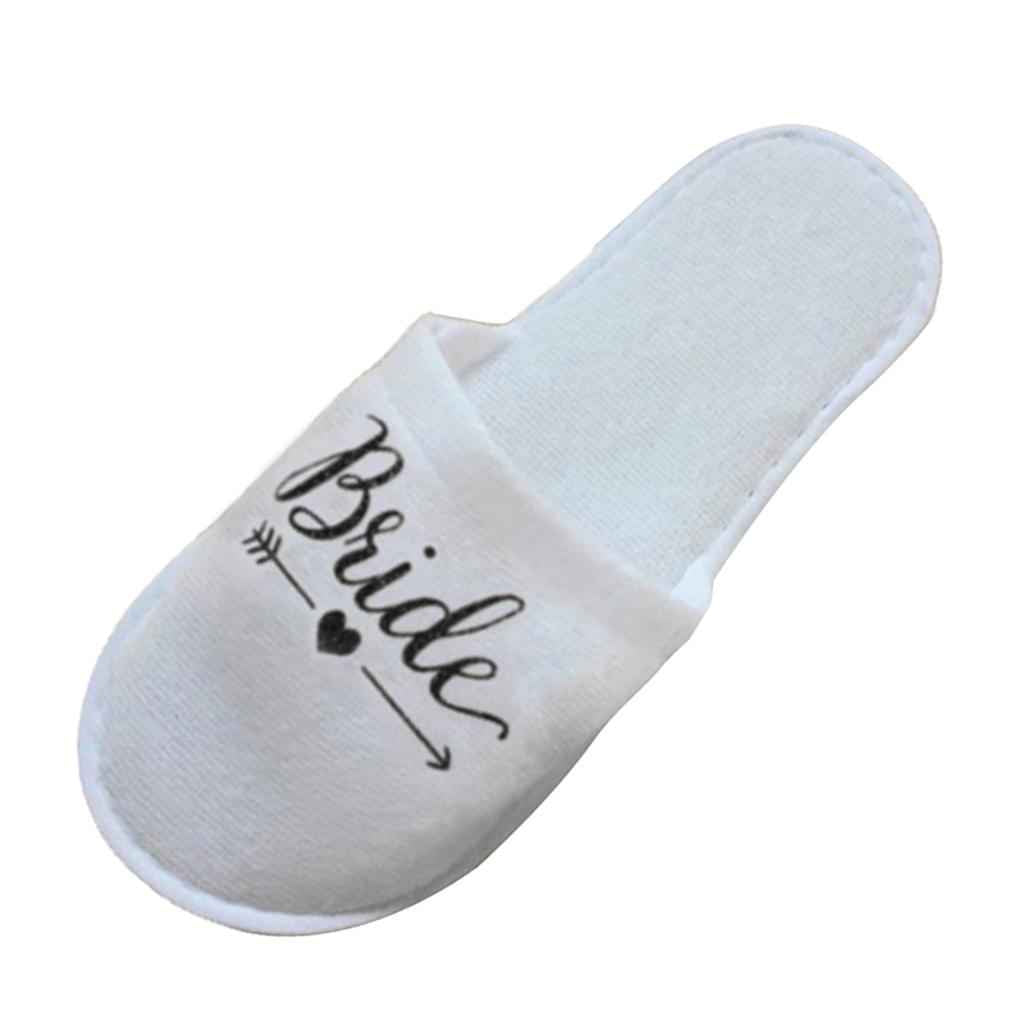 Disposable Wedding Bride Slippers Hotel Bachelorette Guest Supplies Black
