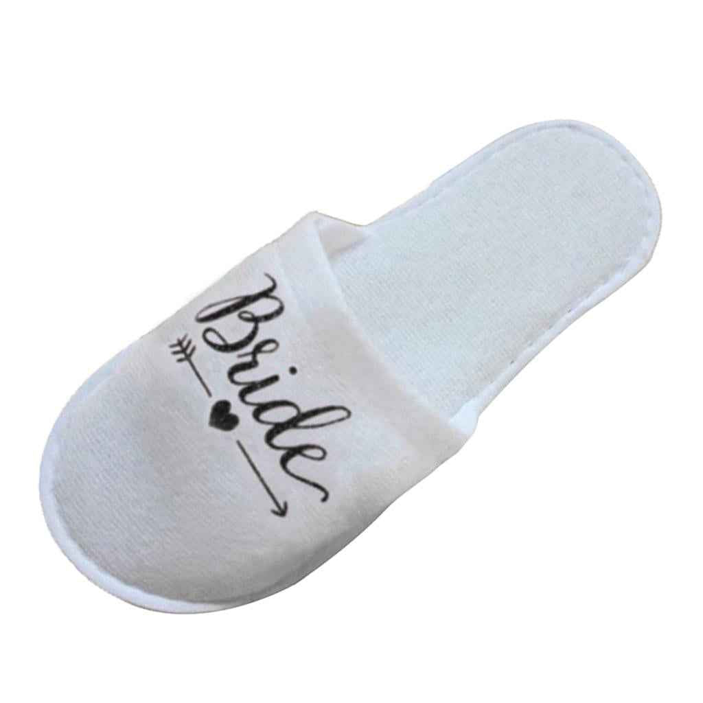 Disposable Wedding Bride Slippers Hotel Bachelorette Guest Supplies Black