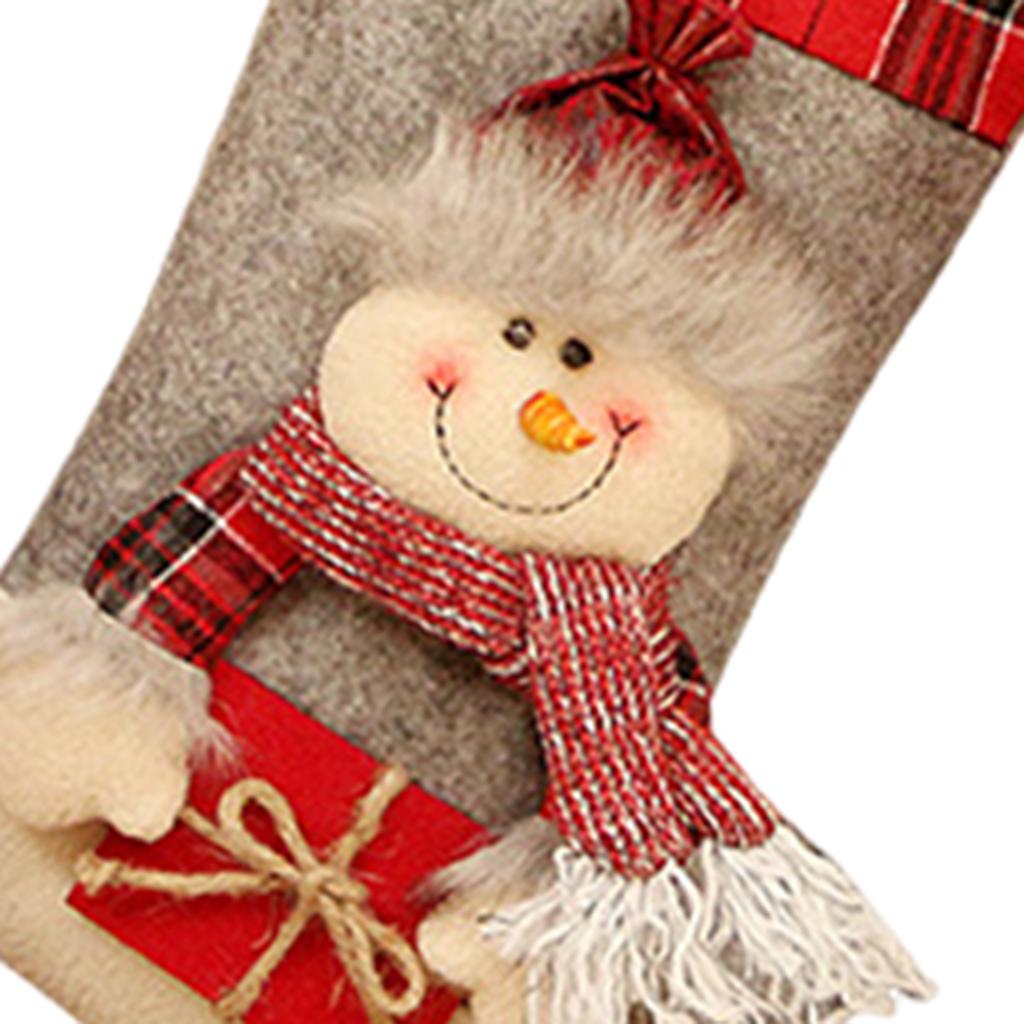 Chritsmas Stocking Socks Xmas Tree Decorations Holiday Present for Friends Snowman