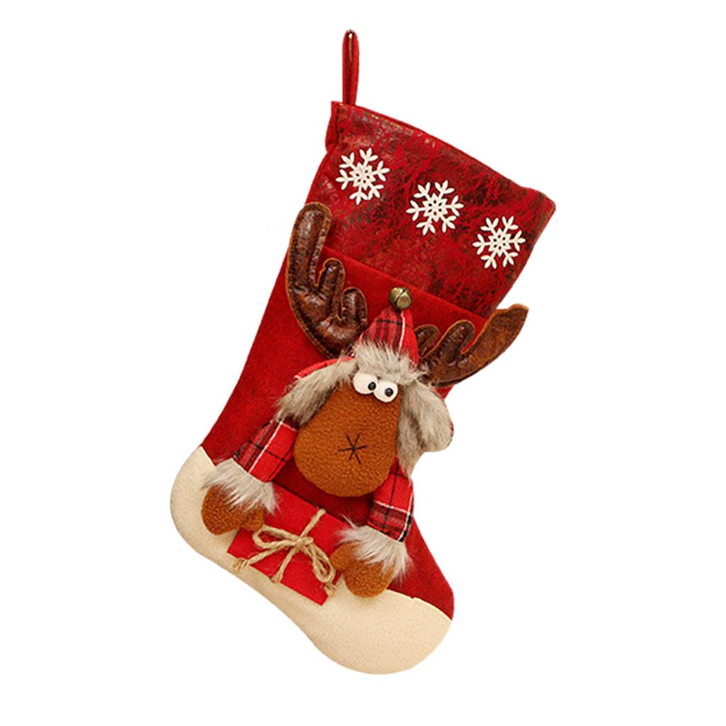 Chritsmas Stocking Socks Xmas Tree Decorations Holiday Present for Friends Elk
