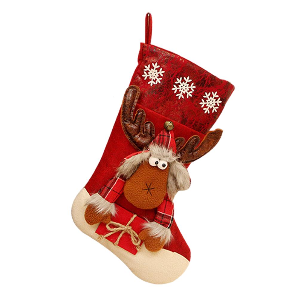 Chritsmas Stocking Socks Xmas Tree Decorations Holiday Present for Friends Elk