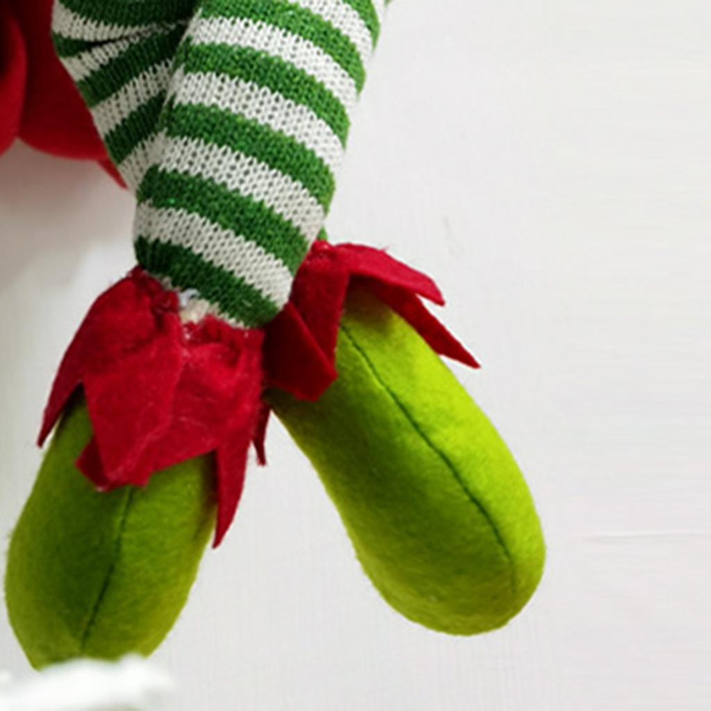 Artificial Wreath Striped Legs Elf Leg for Xmas Wall Party Green leg