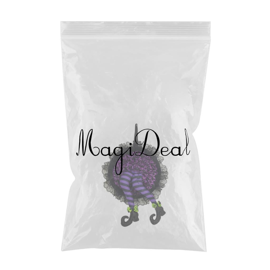 Artificial Halloween Wreath Witch Legs for Door Wall Window Party Purple