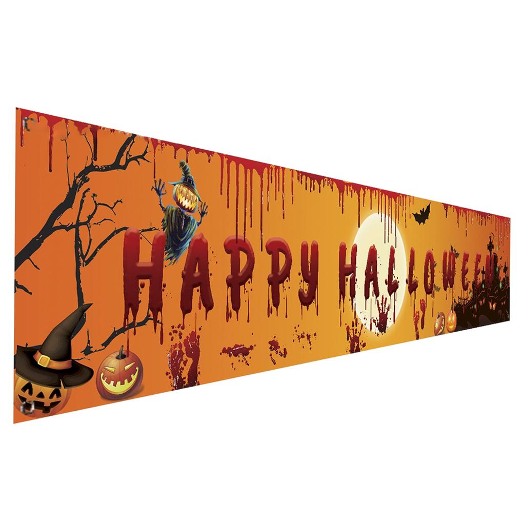 98''x18'' Happy Halloween Banner Events Graveyard Decor Hanging Flag Style B