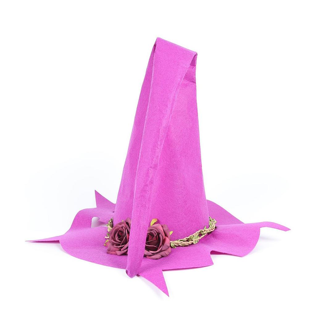 Child Witch Hat Halloween Classic Fun Tall Kid Witch Costume Party Hat Purple Red