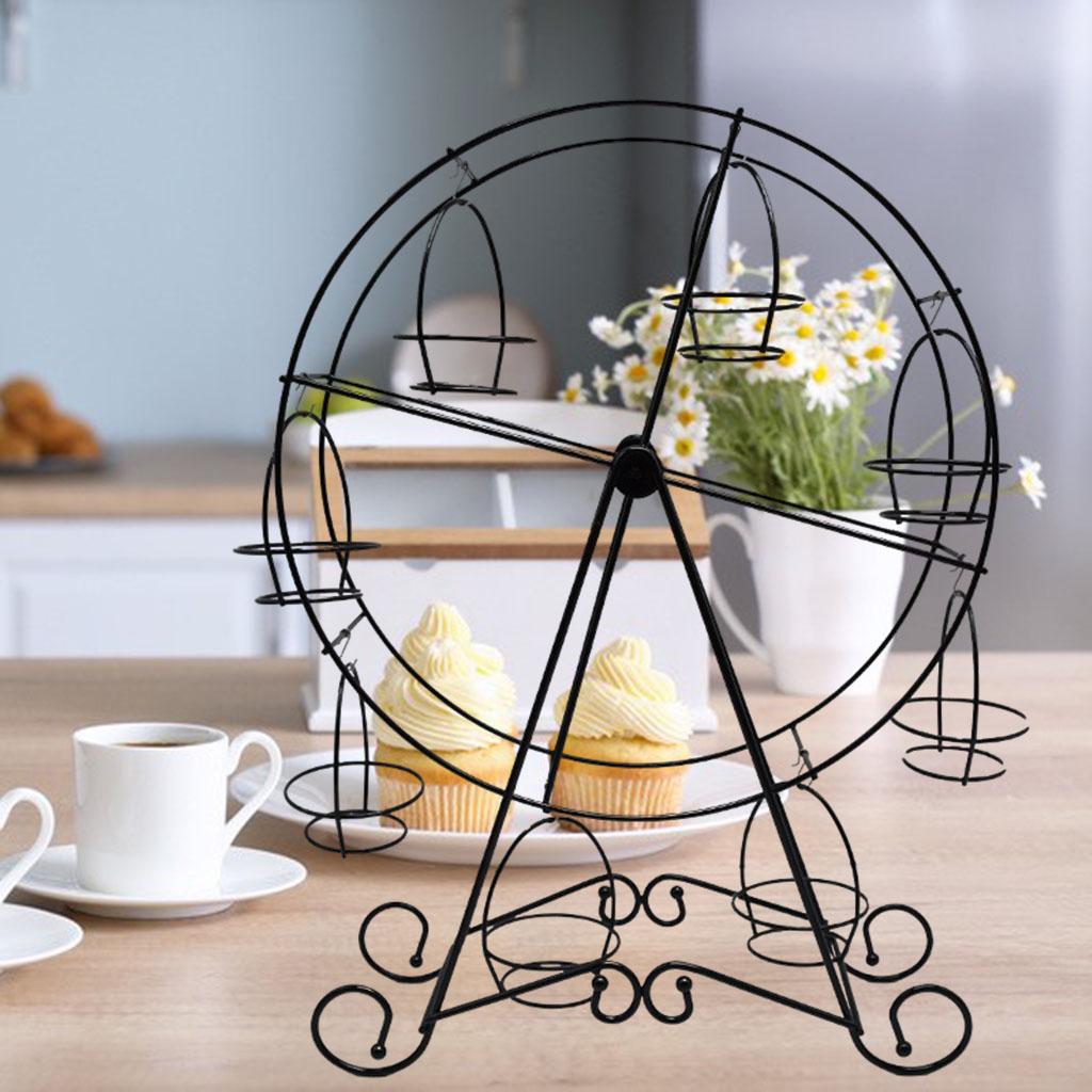 Cupcake Display Stand Serving Tray Cake Stand Plates for Kids Birthday Black