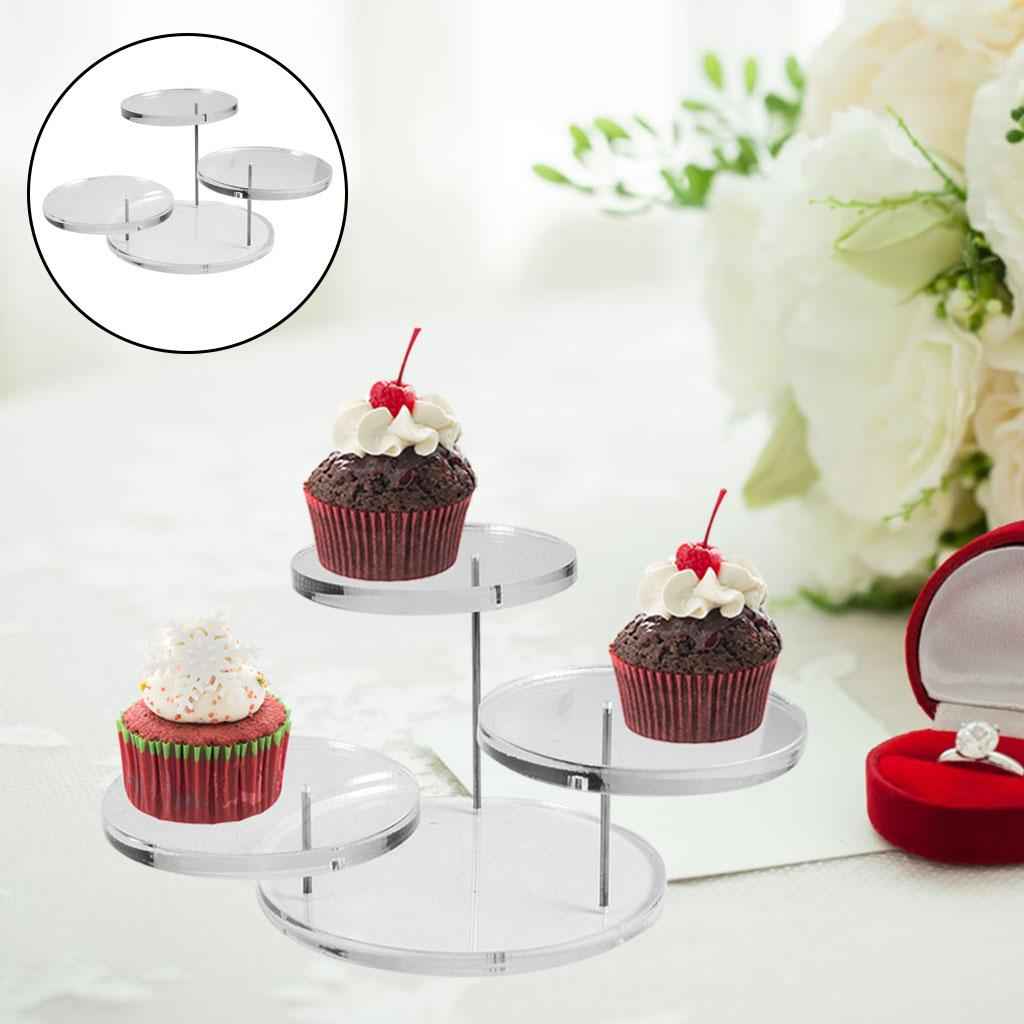 Round Cake Stand Cupcake Stand Reusable for Celebration Wedding Decoration Transparent S