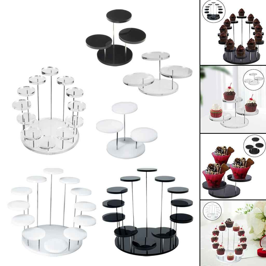 Round Cake Stand Cupcake Stand Reusable for Celebration Wedding Decoration Transparent S