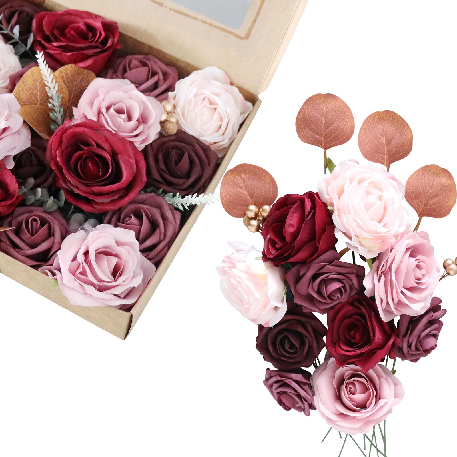 Artificial Flowers Box Arrangements DIY for Party Table Chair Ornament
