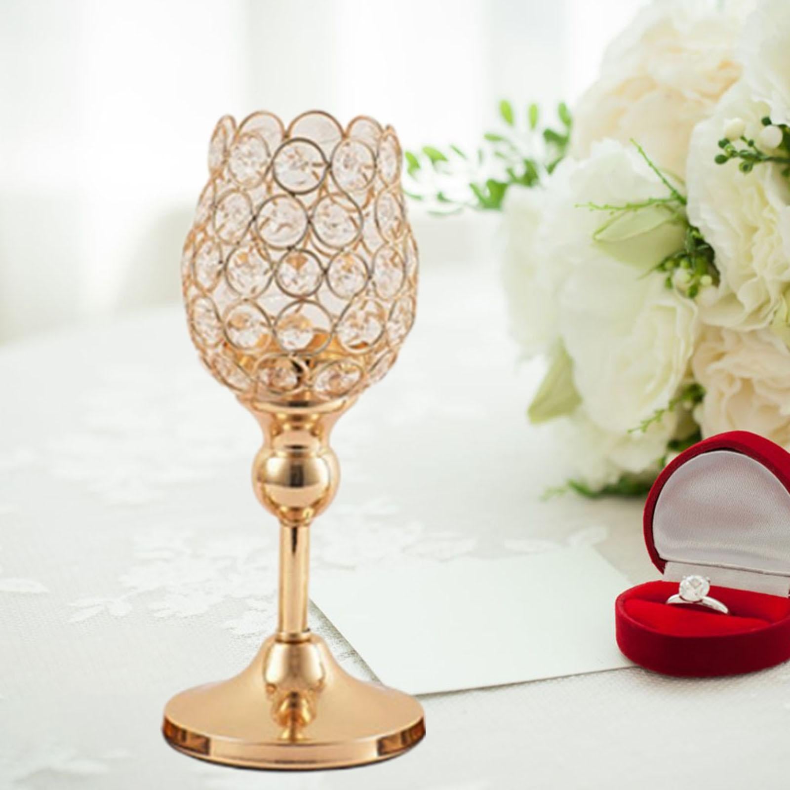 Crystal Candle Holders Pillar Candlesticks Party Decor Ornaments 24cm