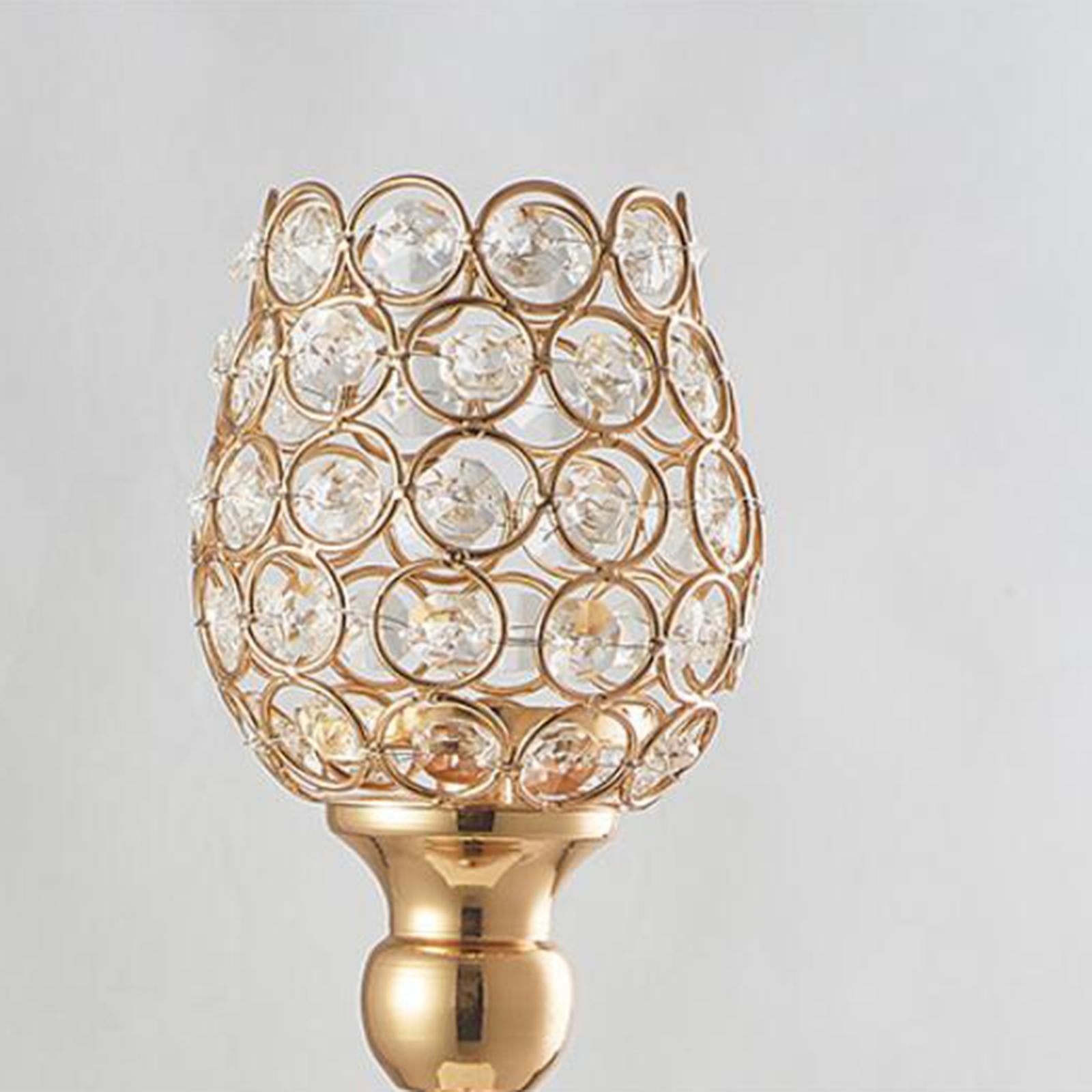 Crystal Candle Holders Pillar Candlesticks Party Decor Ornaments 24cm