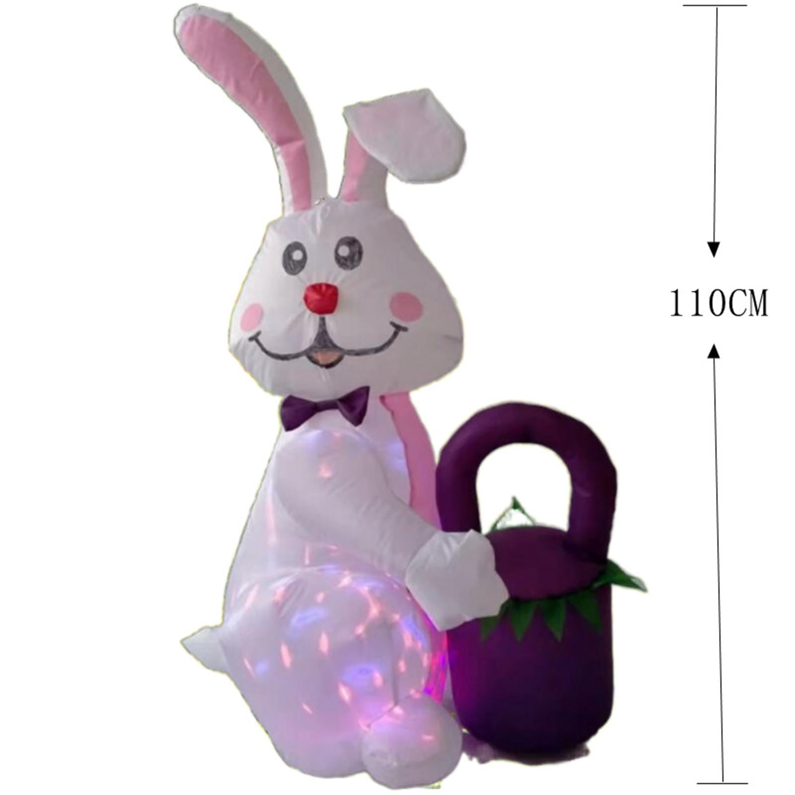 Cute LED Lights Easter Inflatable Decoration Welcome Sign for Lawn Decor