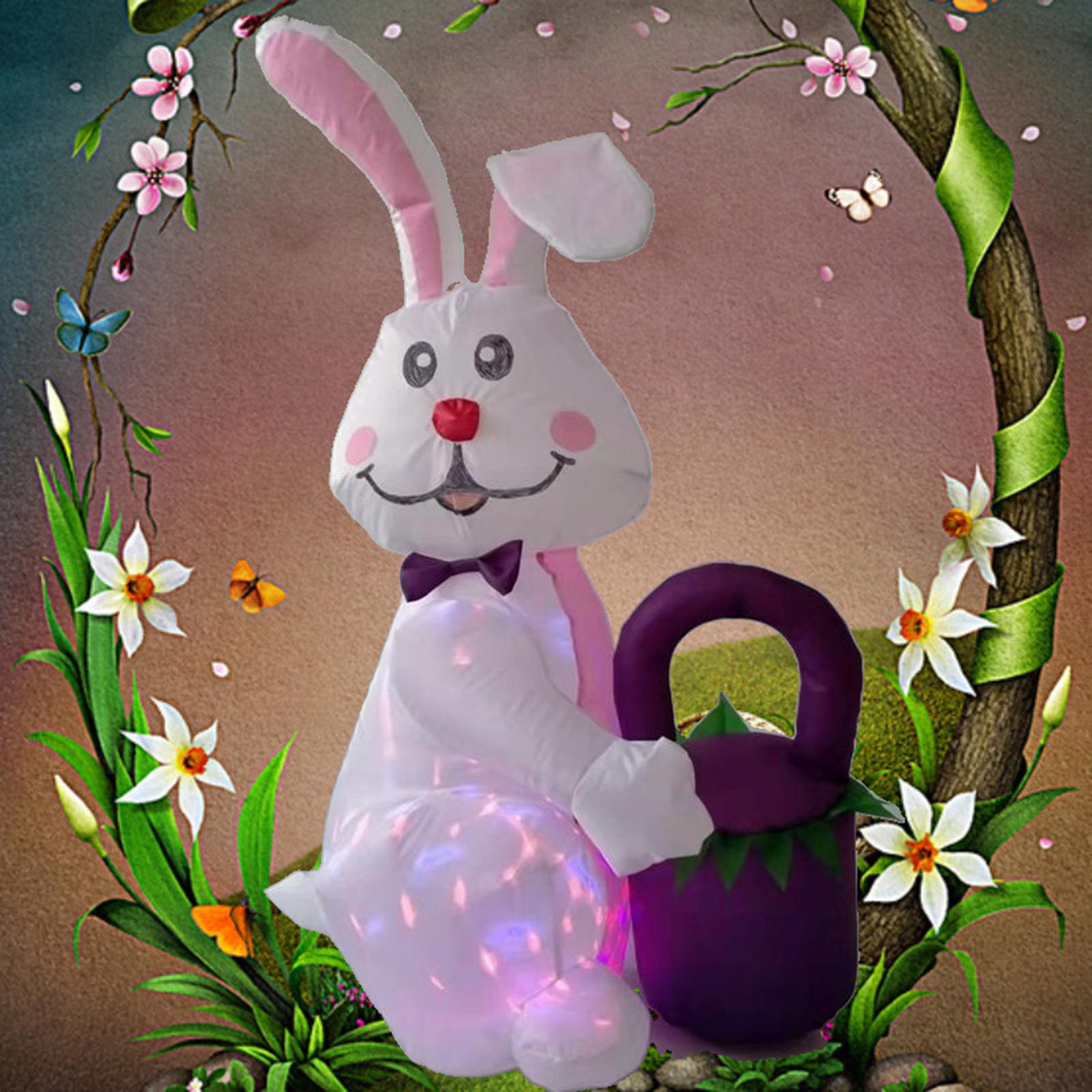 Cute LED Lights Easter Inflatable Decoration Welcome Sign for Lawn Decor