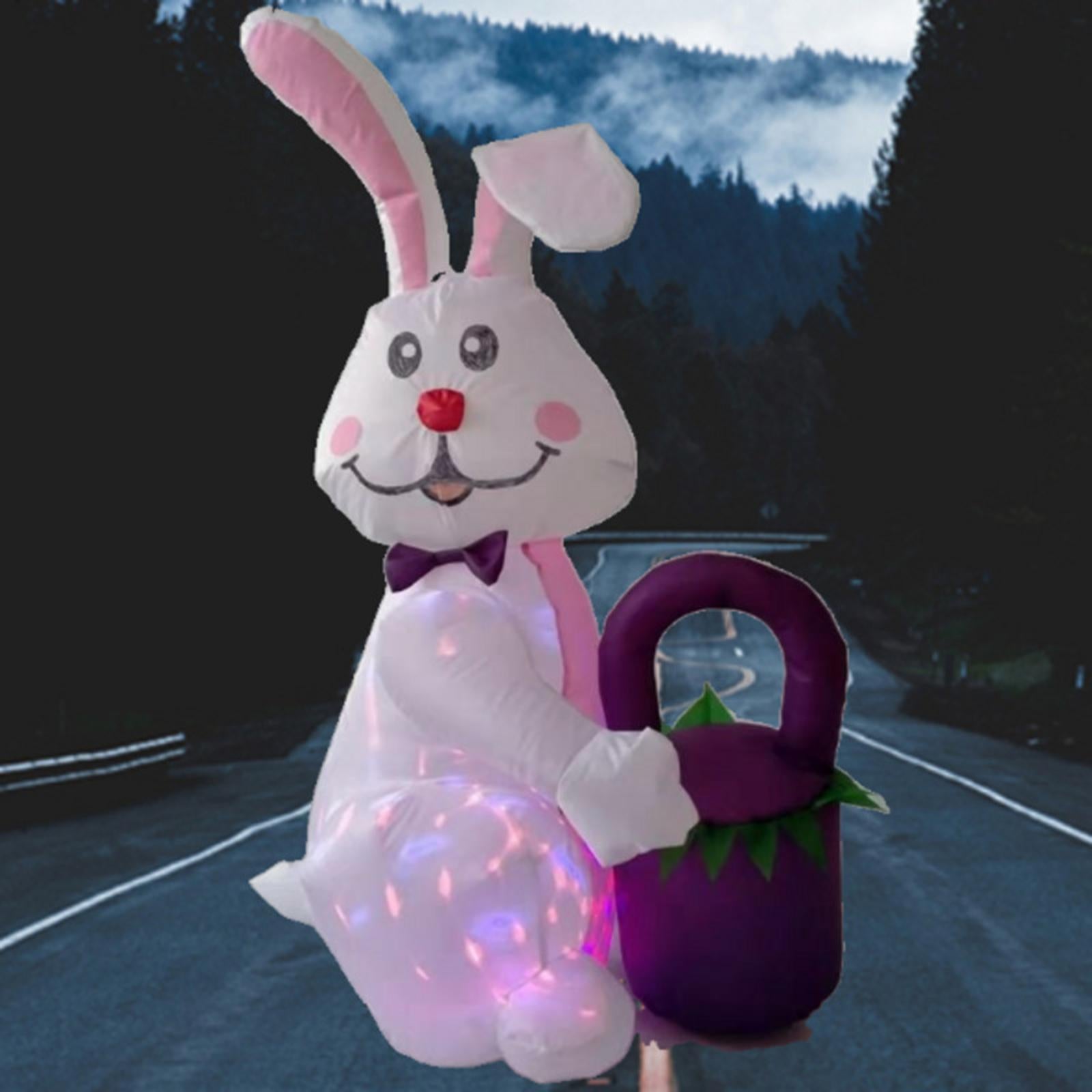 Cute LED Lights Easter Inflatable Decoration Welcome Sign for Lawn Decor