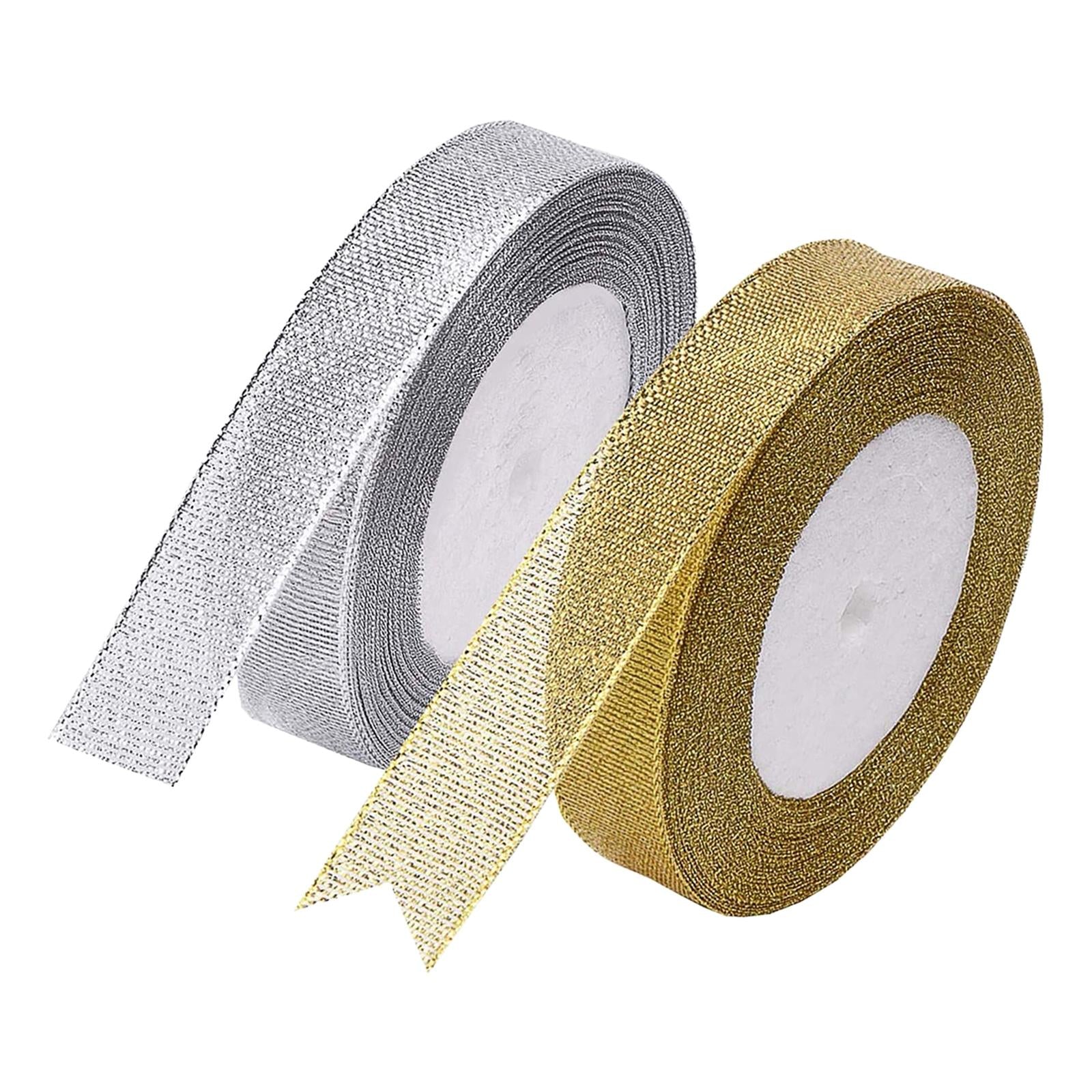 6xGlitter Ribbon 2cm Width Sewing Fabric Ribbon 25Yards for Birthday Wedding