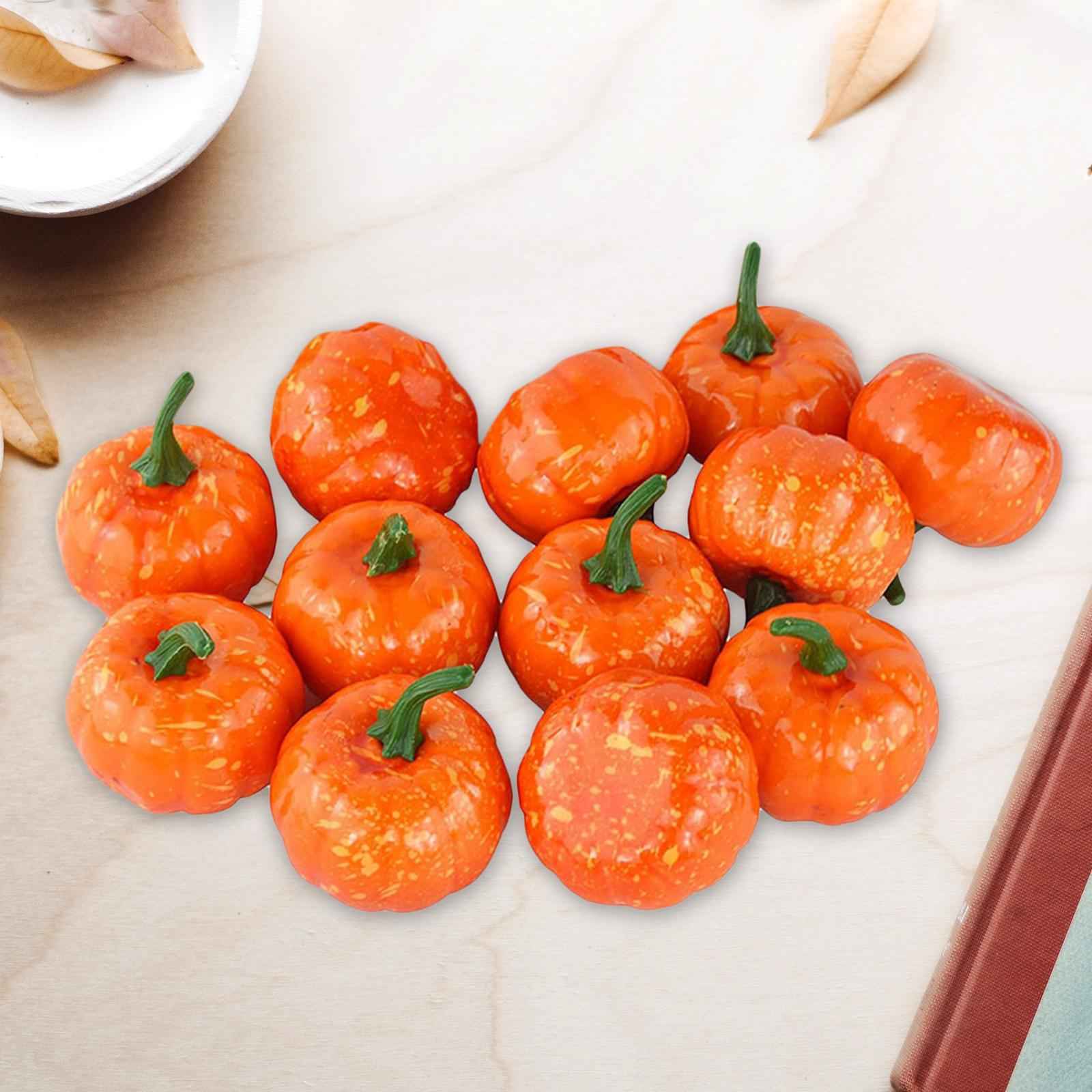 Artificial Pumpkin Fall Foam Crafts Halloween Christmas Autumn Holiday Decor 12Pcs 5.5cm