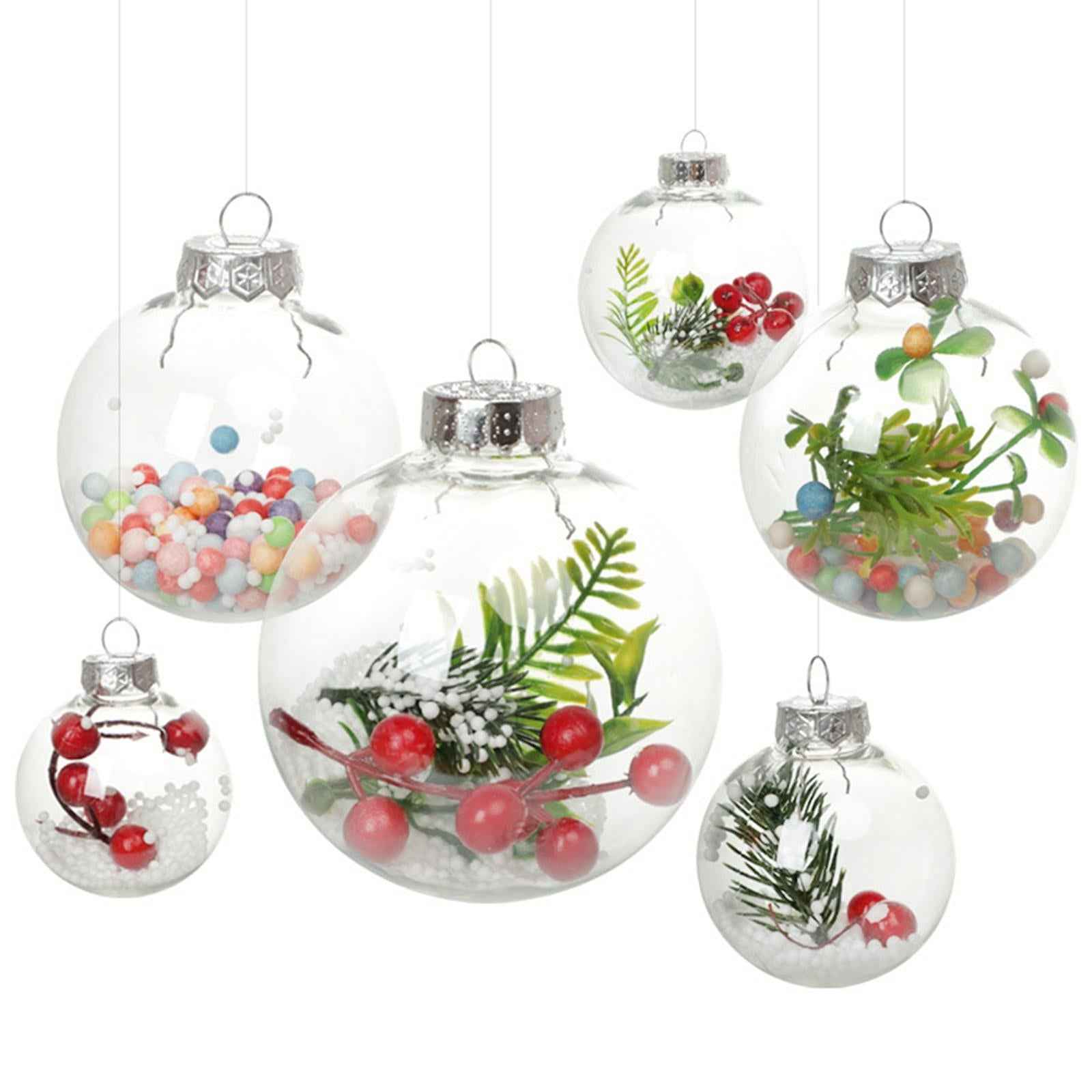 6x Clear Christmas Ball Ornaments Party Supplies for Bedroom Christmas 10cm Aureate