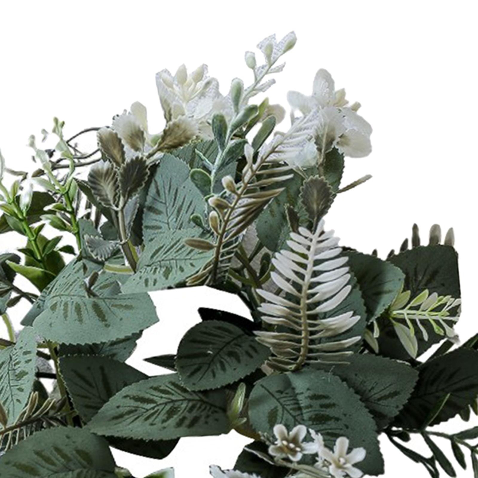 2xCandle Ring Wreaths Artificial Greenery Candle Wreath for Home Cafe Tabletop