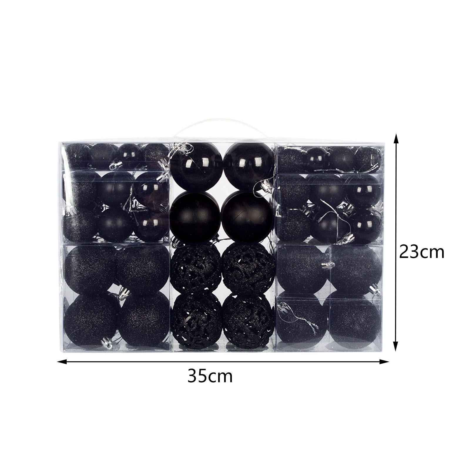 100Pcs Christmas Ball Ornaments Hanging Xmas for Anniversary Wedding Festive black