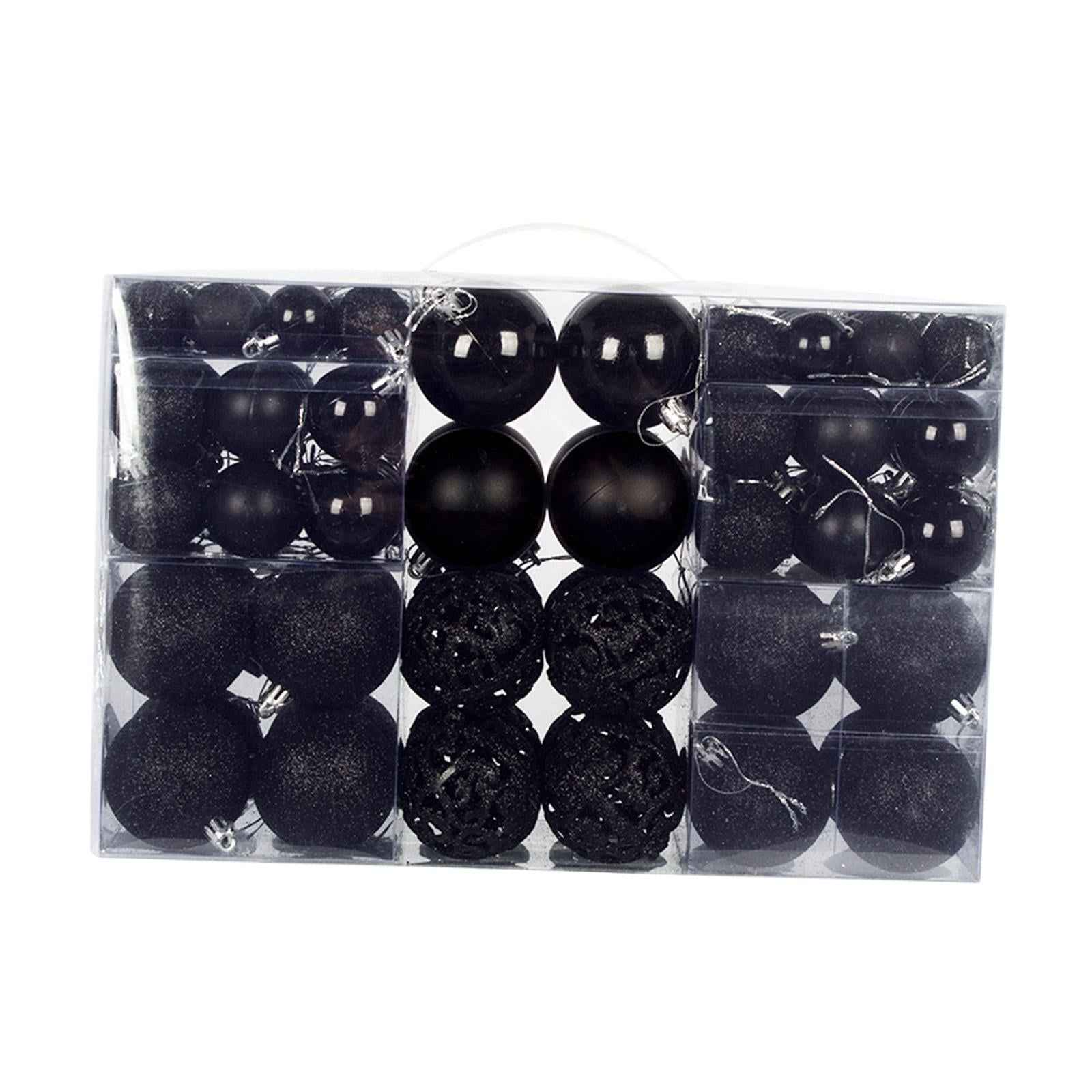 100Pcs Christmas Ball Ornaments Hanging Xmas for Anniversary Wedding Festive black