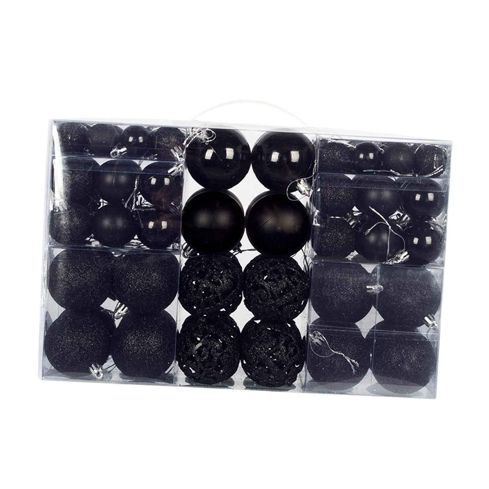 100Pcs Christmas Ball Ornaments Hanging Xmas for Anniversary Wedding Festive black