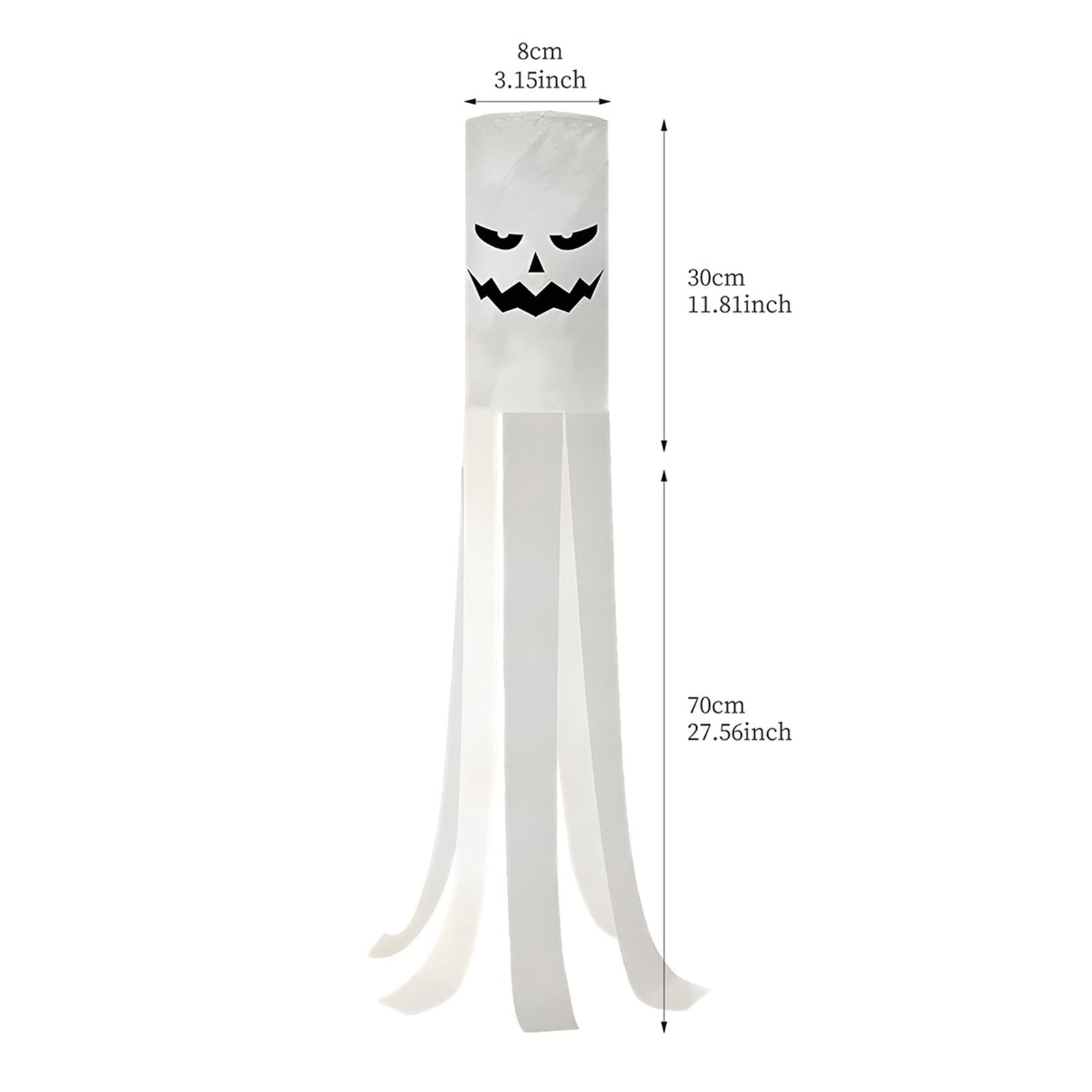 2xHalloween Ghosts Windsocks Decorative Hanging Decorations for Lawn Patio