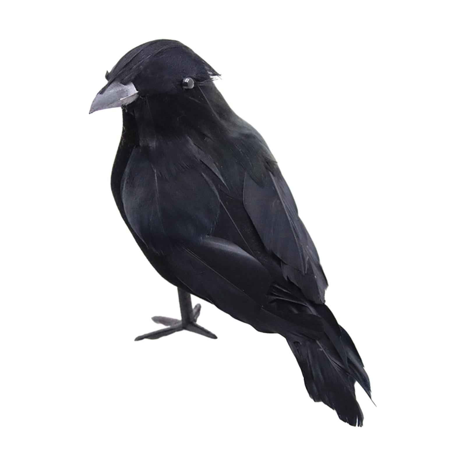 Halloween Crows Realistic Black Feathered Crows for Fancy Costumes Yard Lawn Style B