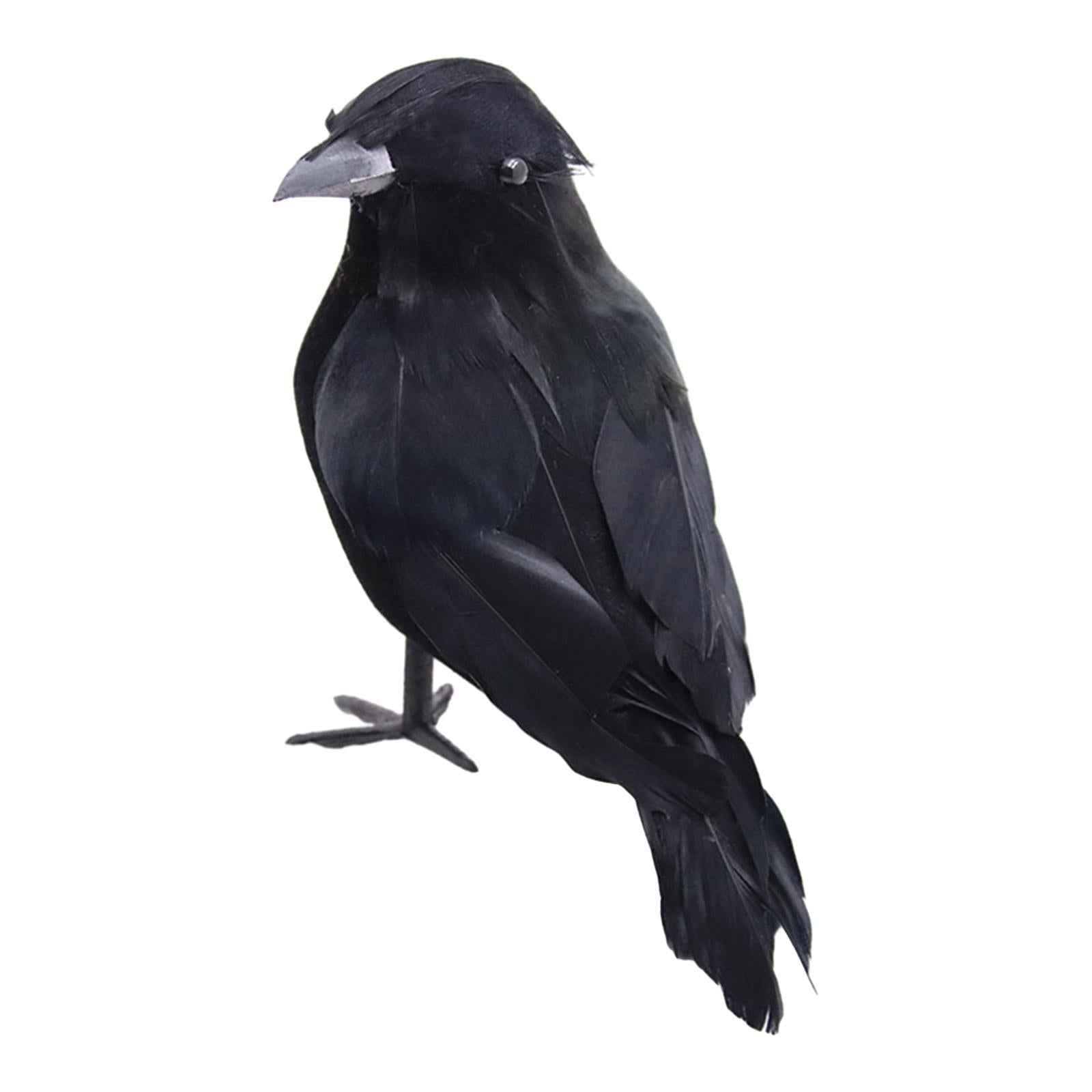 Halloween Crows Realistic Black Feathered Crows for Fancy Costumes Yard Lawn Style B