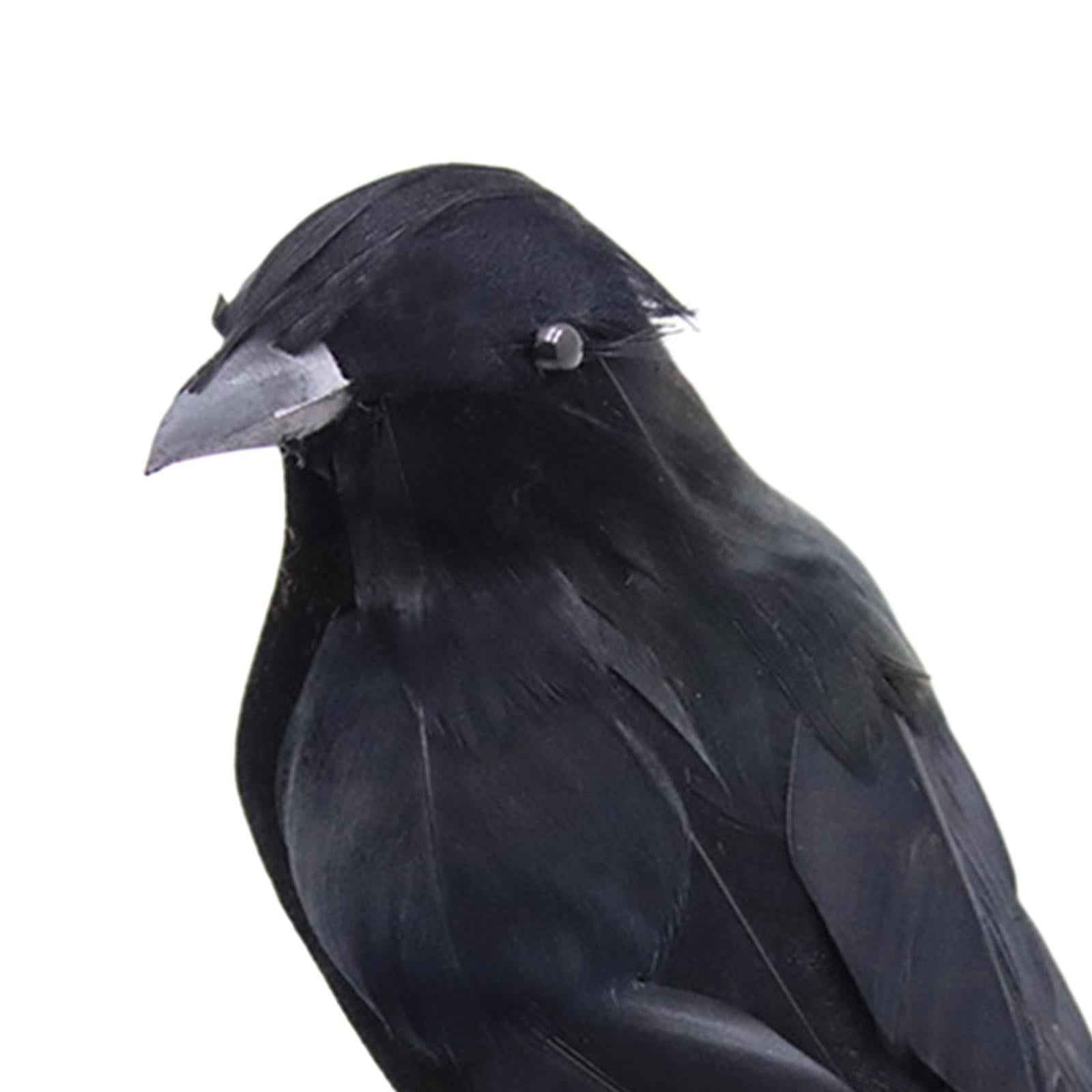 Halloween Crows Realistic Black Feathered Crows for Fancy Costumes Yard Lawn Style B