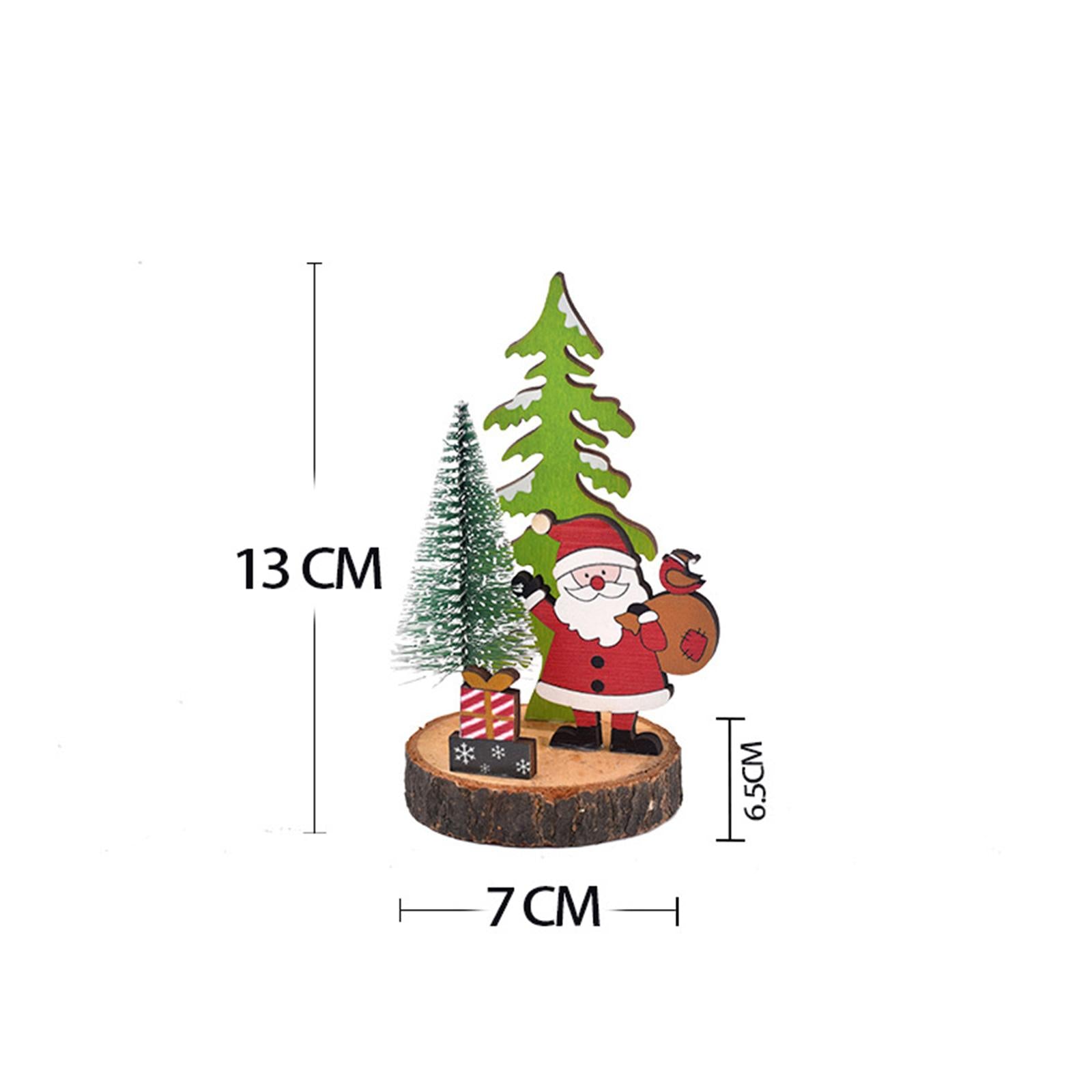 Wooden Christmas Table Decor Table Top Decoration for Holiday Fireplace Home Santa Claus