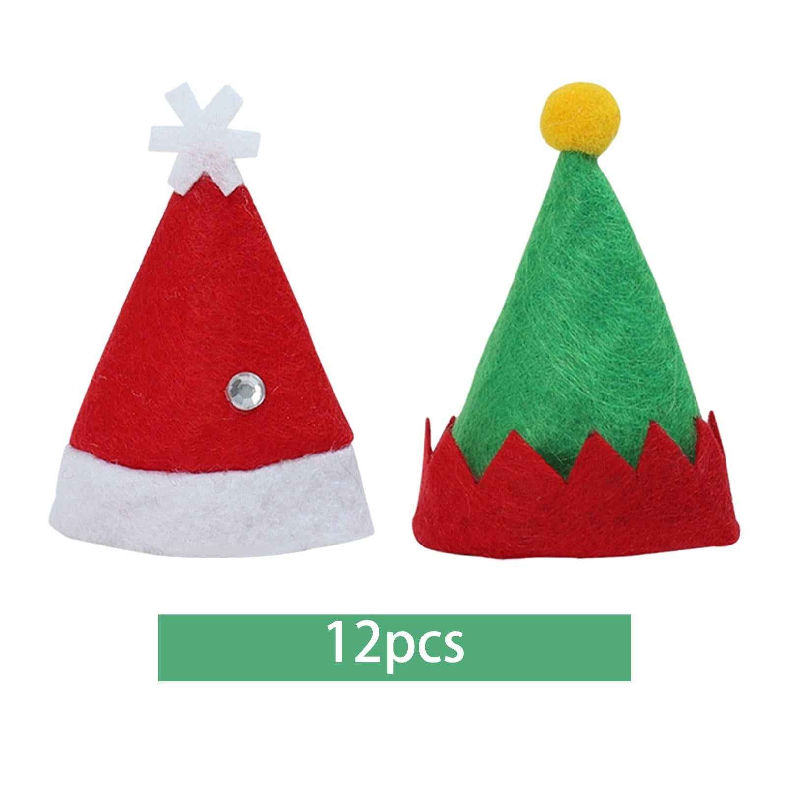 12x Christmas Hat Santa Claus Xmas Hat Cap for Adults Stage Performance Prom Red