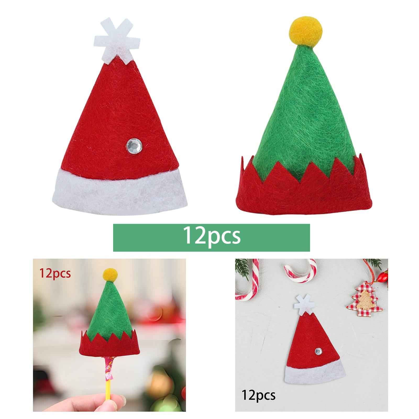 12x Christmas Hat Santa Claus Xmas Hat Cap for Adults Stage Performance Prom Red