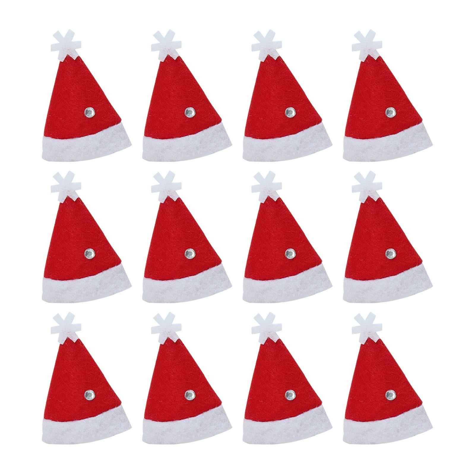 12x Christmas Hat Santa Claus Xmas Hat Cap for Adults Stage Performance Prom Red