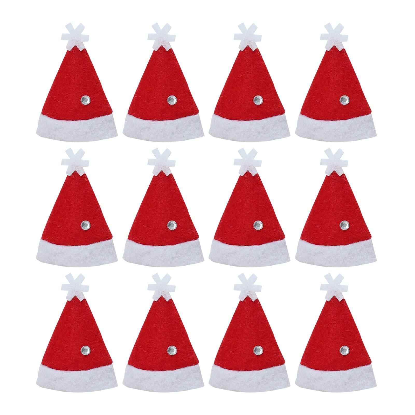 12x Christmas Hat Santa Claus Xmas Hat Cap for Adults Stage Performance Prom Red