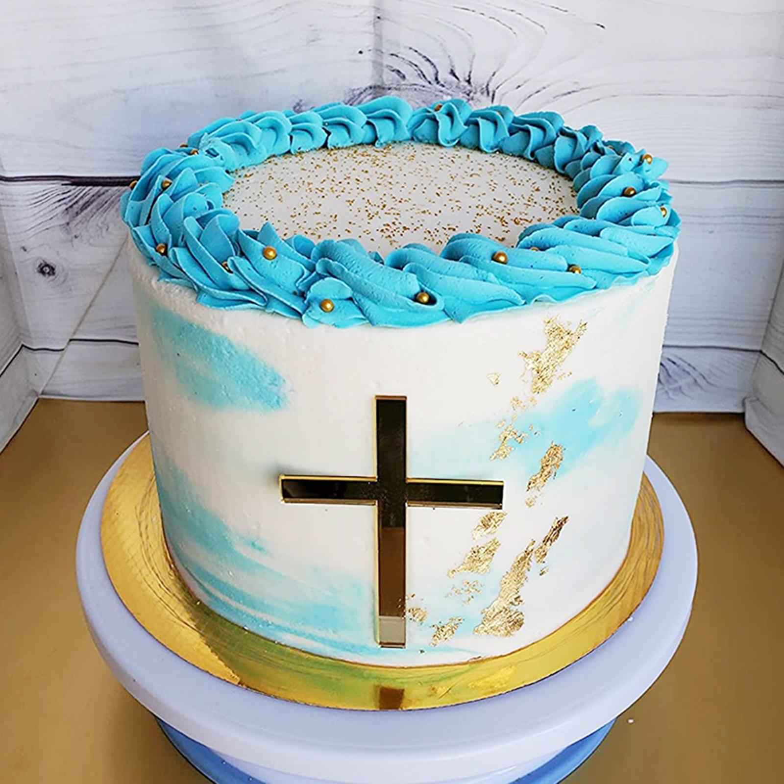 10 Pieces Acrylic Cross Cake Topper Durable for Wedding Holidays Anniversary Gold