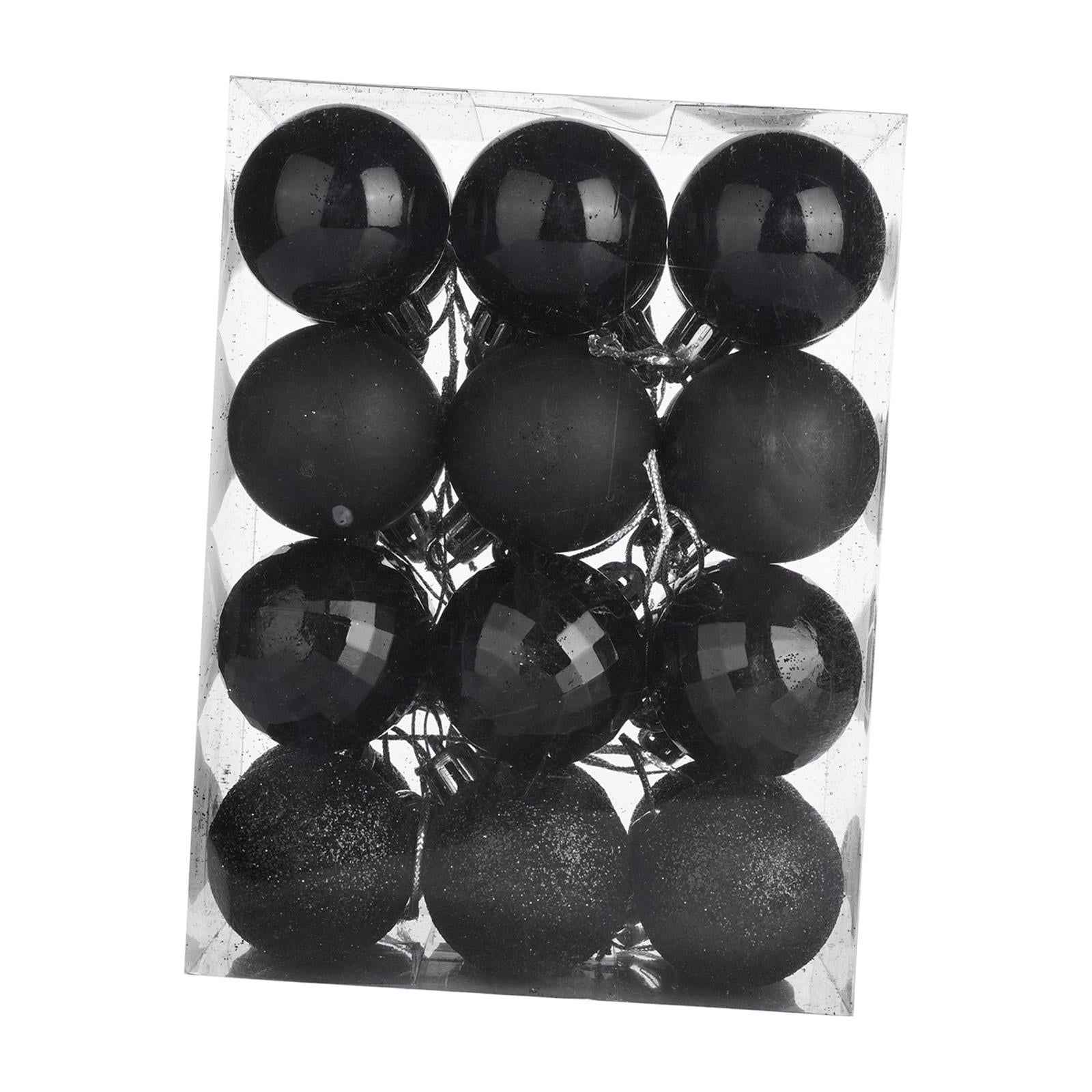 24x Christmas Balls Home Decor Christmas Tree Baubles for Party Home Holiday Black