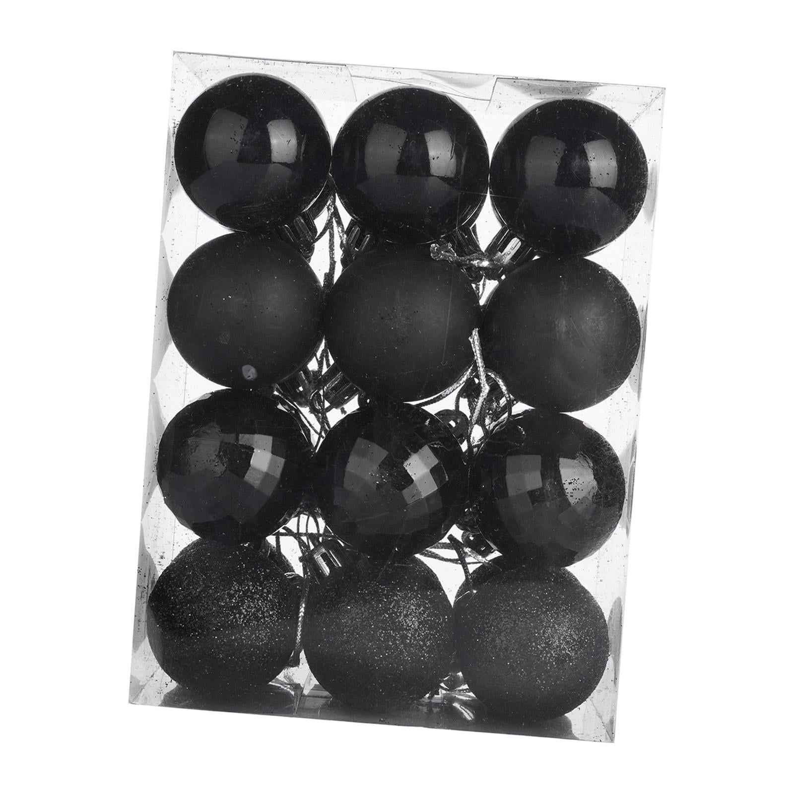 24x Christmas Balls Home Decor Christmas Tree Baubles for Party Home Holiday Black