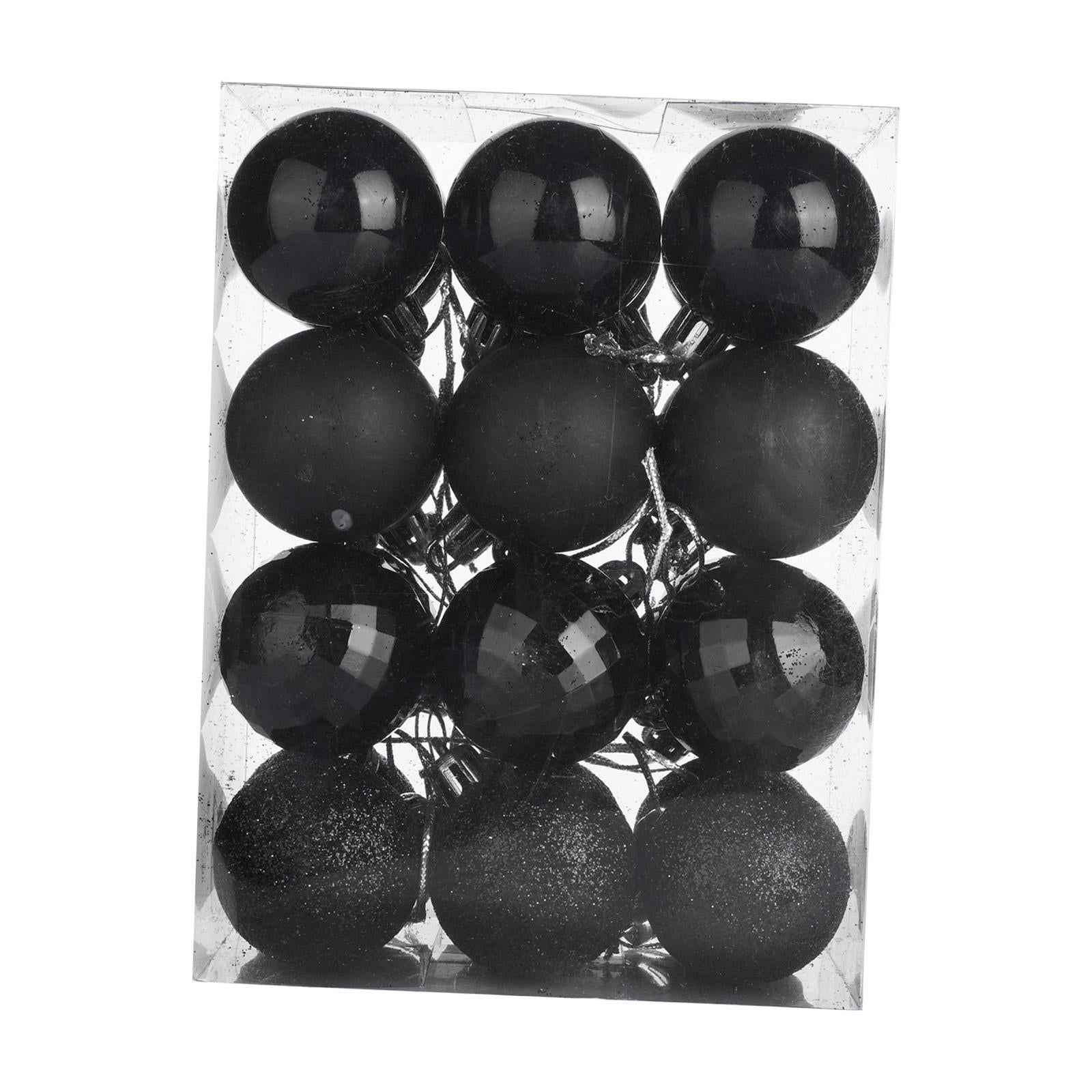 24x Christmas Balls Home Decor Christmas Tree Baubles for Party Home Holiday Black
