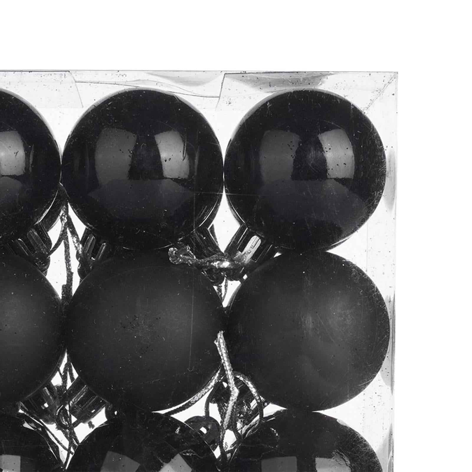 24x Christmas Balls Home Decor Christmas Tree Baubles for Party Home Holiday Black