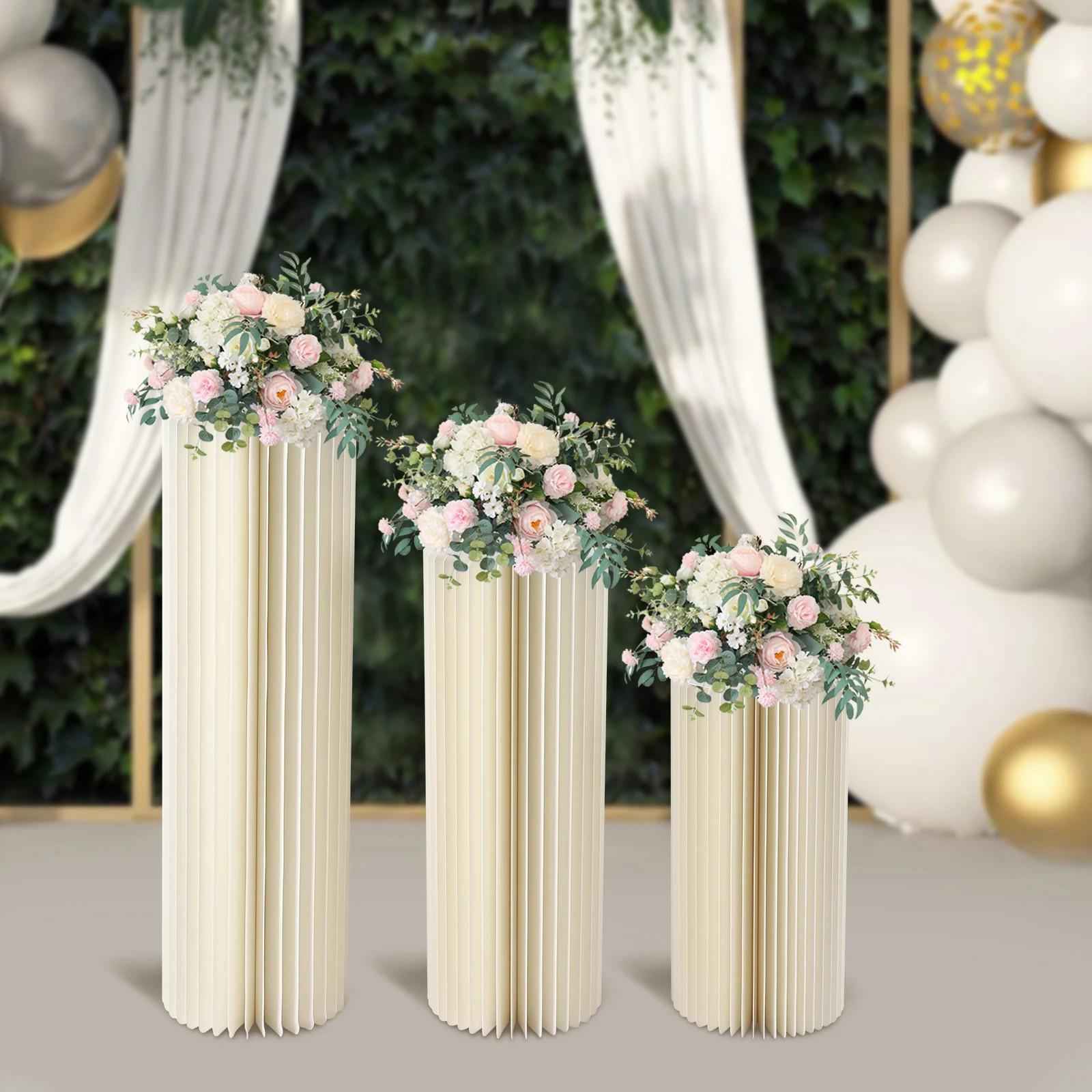 Cylinder Pedestal Stand Paper Columns for Festival Wedding Props Ceremonies