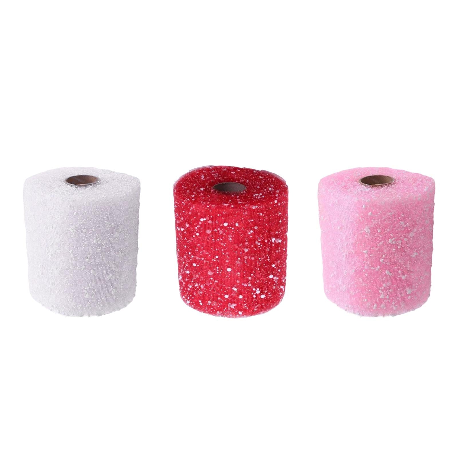 3xFlower Wrapping Mesh Paper Valentines Day Decor for Party Festivals Proposal White