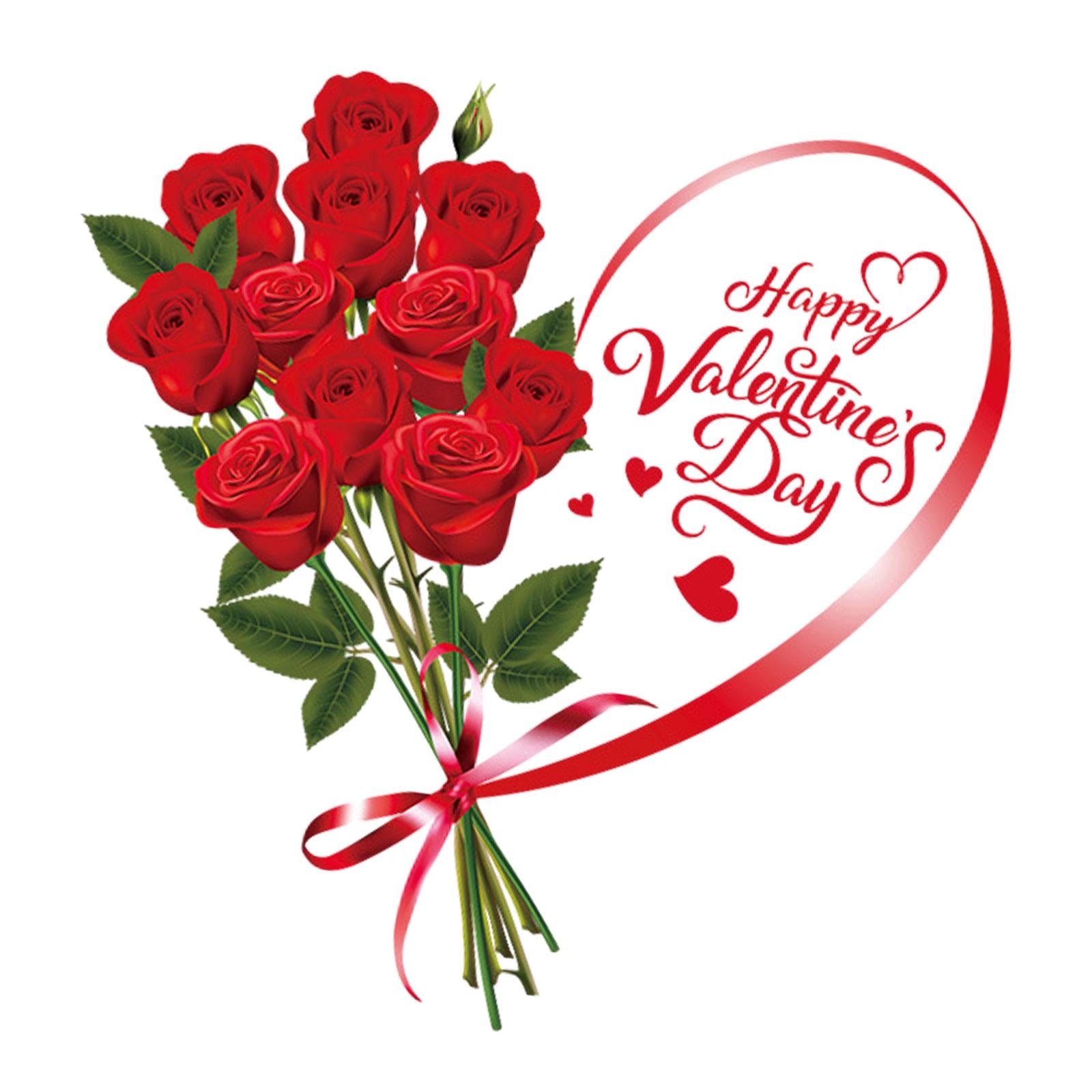 2xValentine's Day Window Sticker Roses Art Decal for Party Wedding Anniversary Style D