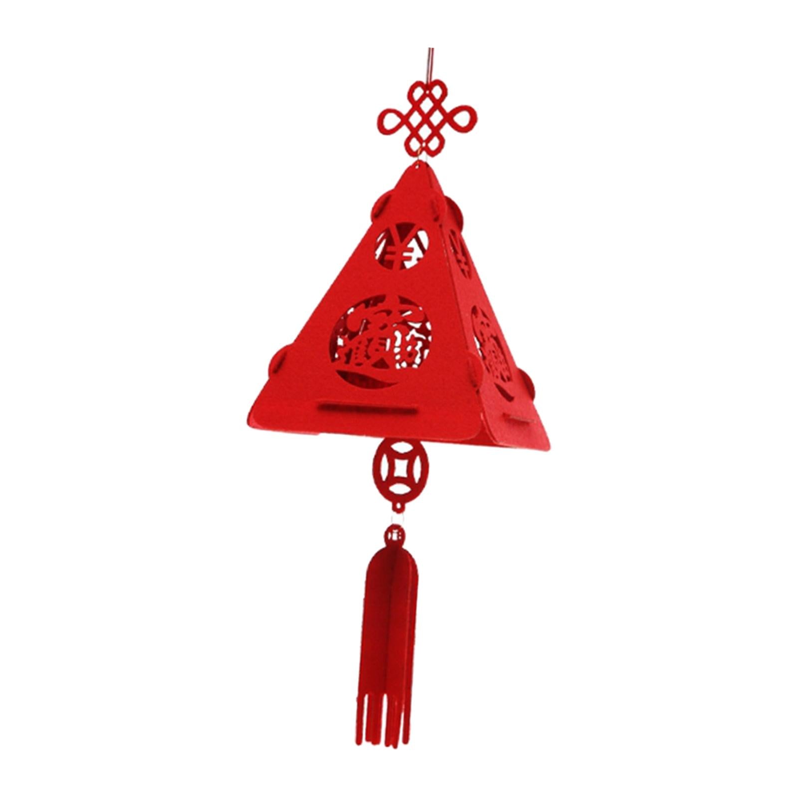 2xRed Chinese Lantern 3D Puzzle Lantern for Spring Festival Celebration Decor