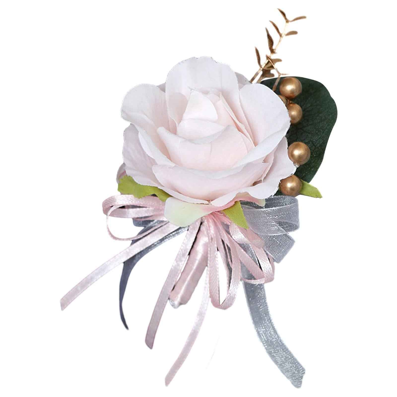 Wedding Flower Boutonniere Romantic Brooch Suit Pin for Wedding Events Party Light Pink